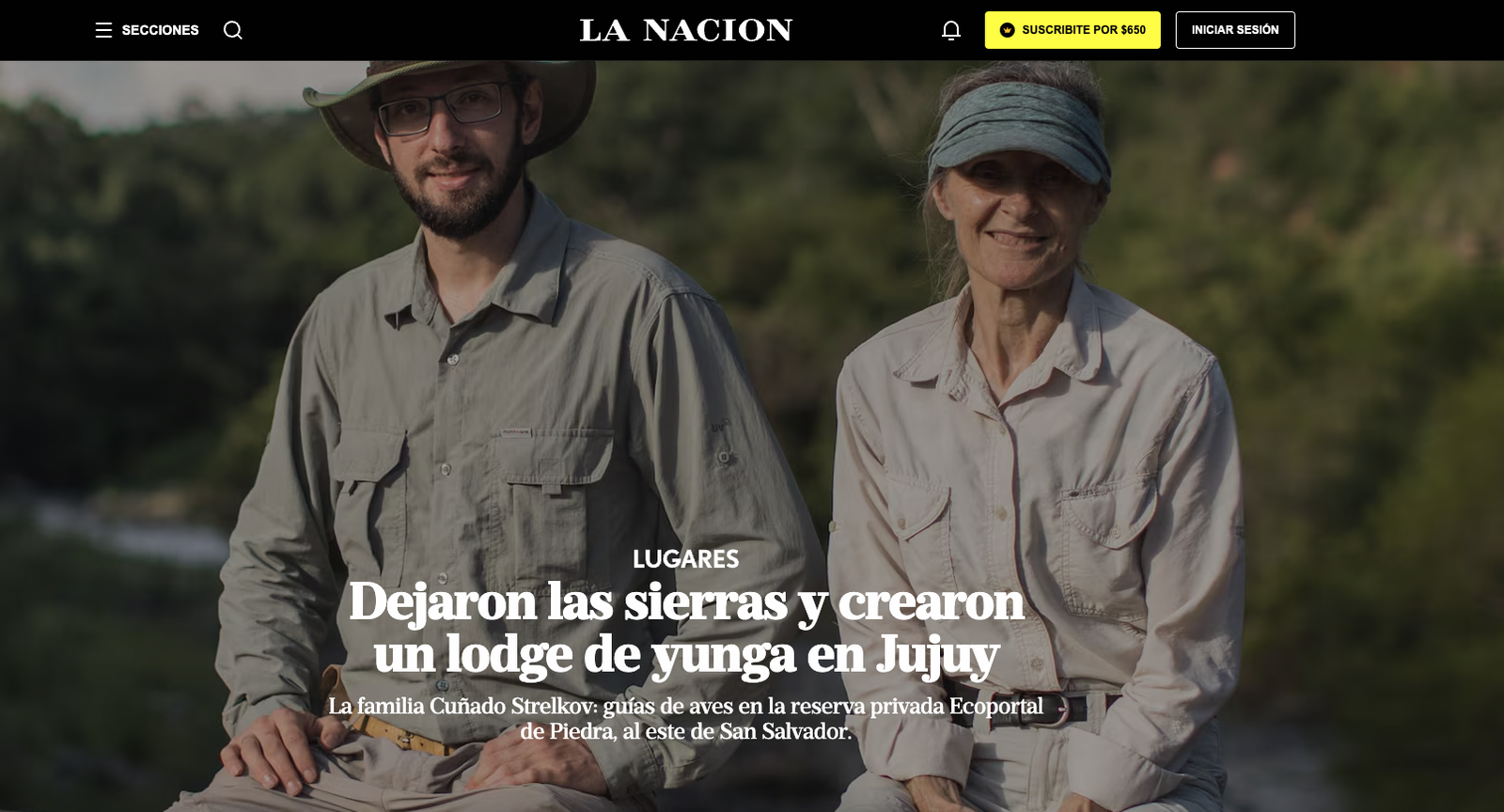 Revista LUGARES - Dejaron las sierras y crearon un lodge de yunga en Jujuy